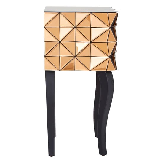 Brice Mirrored Glass Bedside Cabinet With 2 Drawers In Copper_4