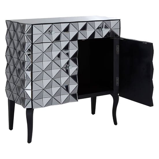 Brice Mirrored Glass Sideboard With 2 Doors 2 Drawers In Silver_2