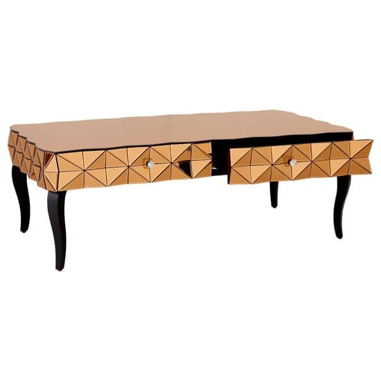 Brice Rectangular Mirrored Glass Coffee Table In Copper_2