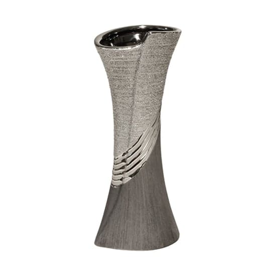 Bridgetown Ceramic Medium Decorative Vase In Grey And Silver_1