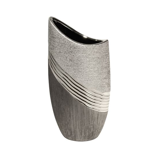 Bridgetown Ceramic Small Deco Vase In Grey And Silver_1