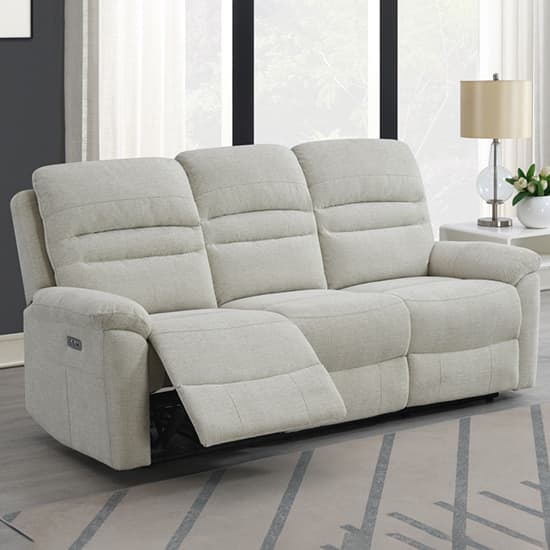 Brielle Fabric Electric Recliner Sofa Suite In Beige_4