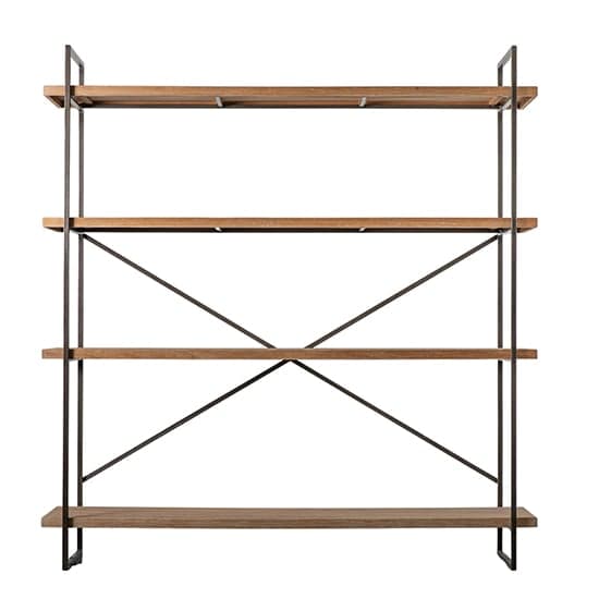Brigade Wooden Display Unit With Black Metal Frame In Natural_1