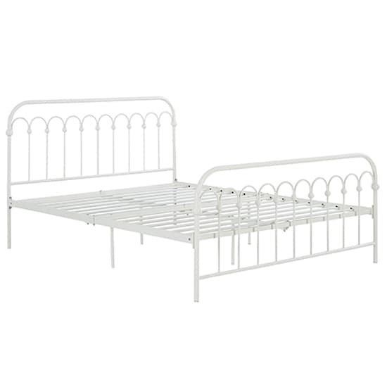 Bright Metal Double Bed In White_3