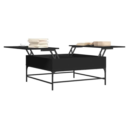 Brighton Wooden Coffee Table With Metal Frame In Black_3