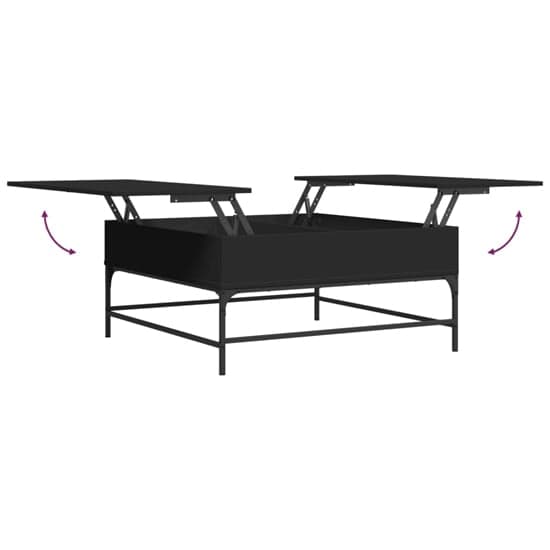 Brighton Wooden Coffee Table With Metal Frame In Black_5