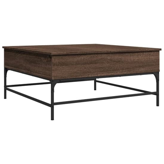 Brighton Wooden Coffee Table With Metal Frame In Brown Oak_2