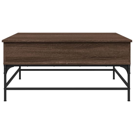 Brighton Wooden Coffee Table With Metal Frame In Brown Oak_4
