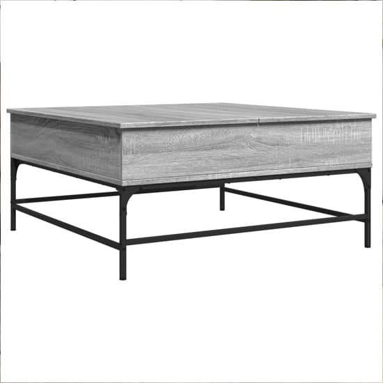 Brighton Wooden Coffee Table With Metal Frame In Grey Sonoma_2