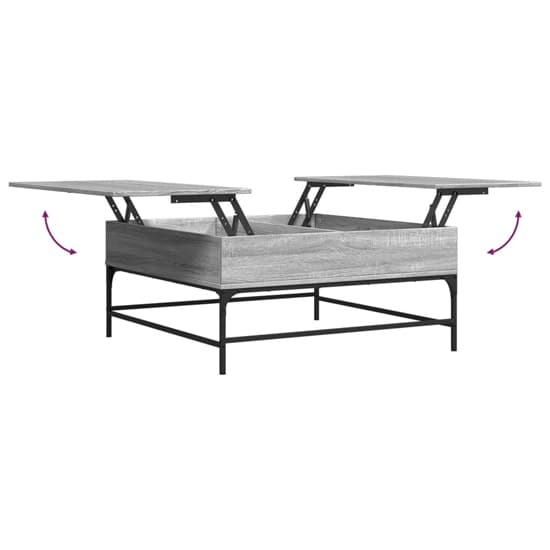 Brighton Wooden Coffee Table With Metal Frame In Grey Sonoma_5
