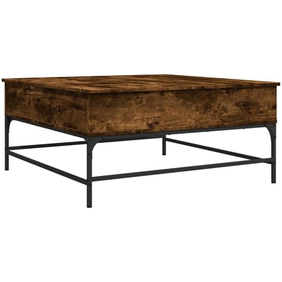 Brighton Wooden Coffee Table With Metal Frame In Smoked Oak_2