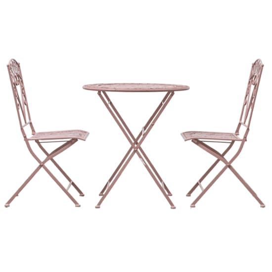 Brandis Metal Bistro Set With Round Table In Pink_2