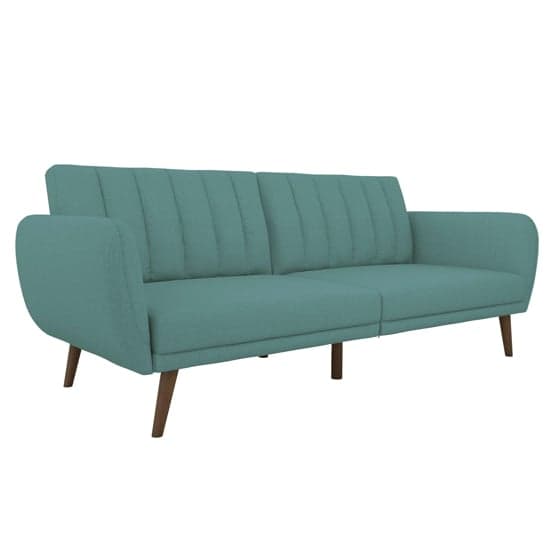 Brittan Linen Sofa Bed With Wooden Legs In Light Blue_4