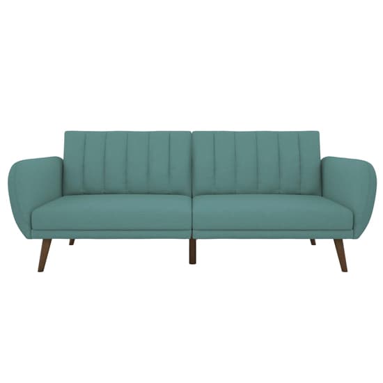 Brittan Linen Sofa Bed With Wooden Legs In Light Blue_5