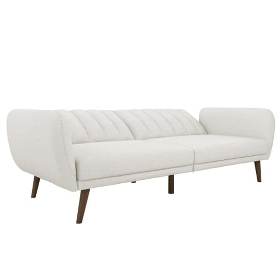 Brittan Linen Sofa Bed With Wooden Legs In Light Grey_5