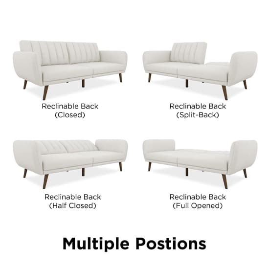 Brittan Linen Sofa Bed With Wooden Legs In Light Grey Furniture in