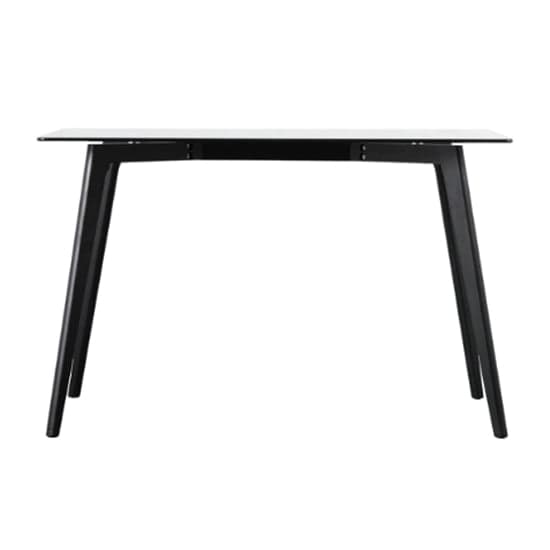 Brix Rectangular Smoked Glass Dining Table With Black Oak Base_2