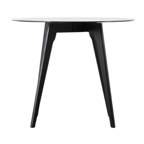 Brix Round Smoked Glass Dining Table With Black Oak Base_2