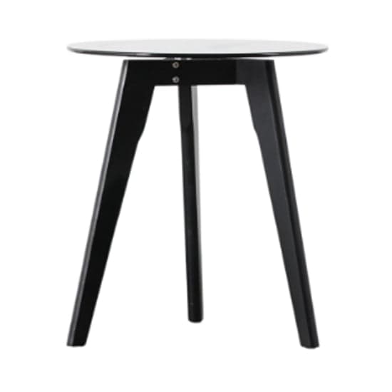 Brix Round Smoked Glass Side Table With Black Oak Base_2