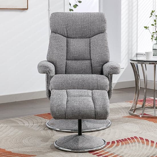 Brixton Fabric Swivel Recliner Chair And Stool In Lisbon Rock_4
