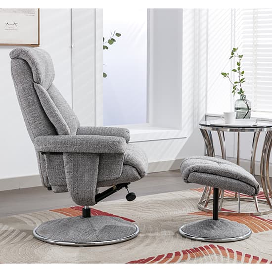 Brixton Fabric Swivel Recliner Chair And Stool In Lisbon Rock_7