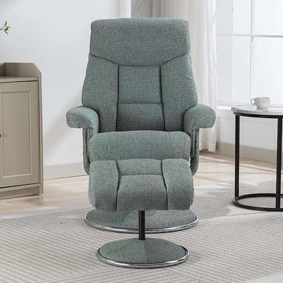 Brixton Fabric Swivel Recliner Chair And Stool In Lisbon Teal_4