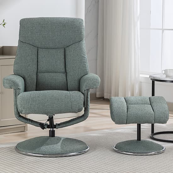 Brixton Fabric Swivel Recliner Chair And Stool In Lisbon Teal_5