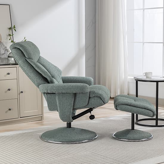 Brixton Fabric Swivel Recliner Chair And Stool In Lisbon Teal_9