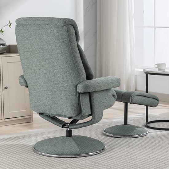 Brixton Fabric Swivel Recliner Chair And Stool In Lisbon Teal_10