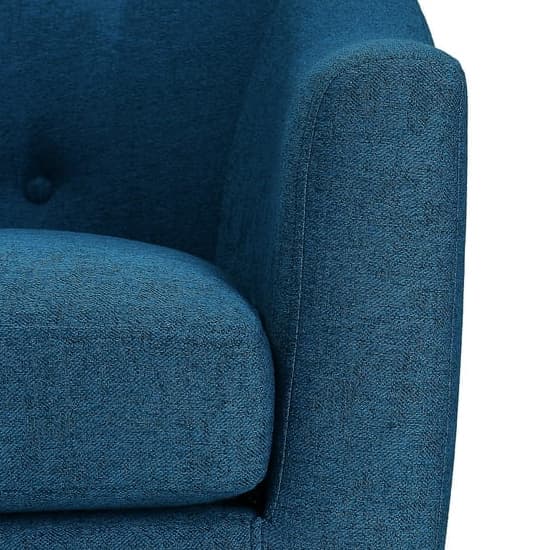 Brixton Linen Fabric Bedroom Chair In Blue With Solid Wood Legs_2