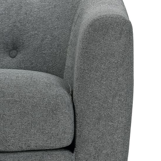 Brixton Linen Fabric Bedroom Chair In Grey With Solid Wood Legs_2