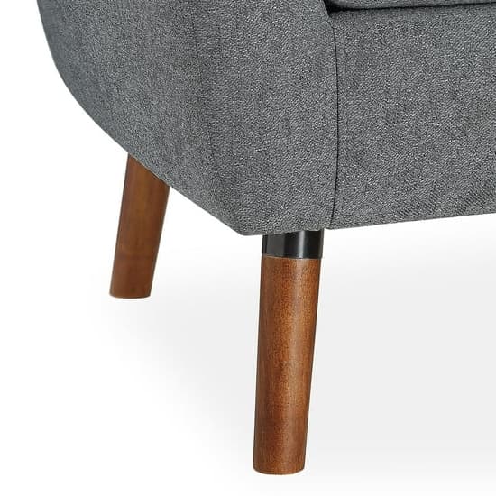 Brixton Linen Fabric Bedroom Chair In Grey With Solid Wood Legs_3