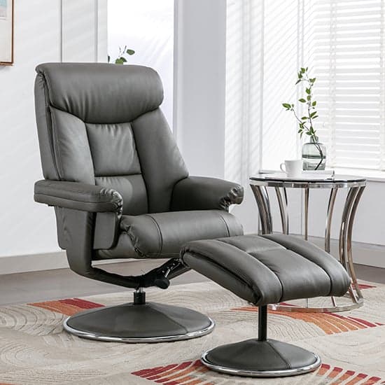 Brixton Plush Fabric Swivel Recliner Chair And Stool In Cinder_1