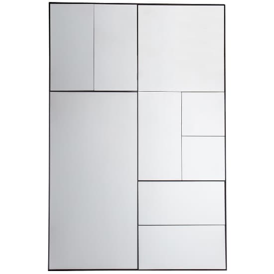 Broad Rectangular Wall Bedroom Mirror In Black And Silver_2