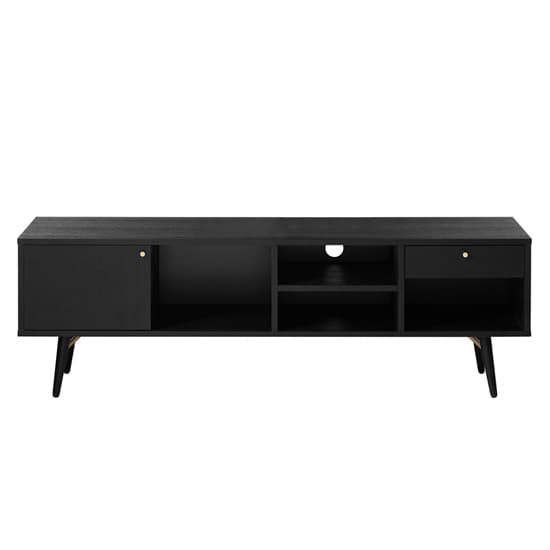 Brogan Large Wooden TV Stand In Black And Copper_3