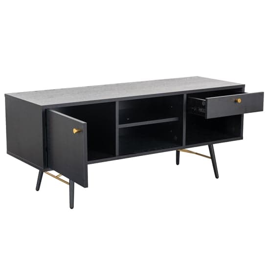 Brogan Small Wooden TV Stand In Black And Copper_2
