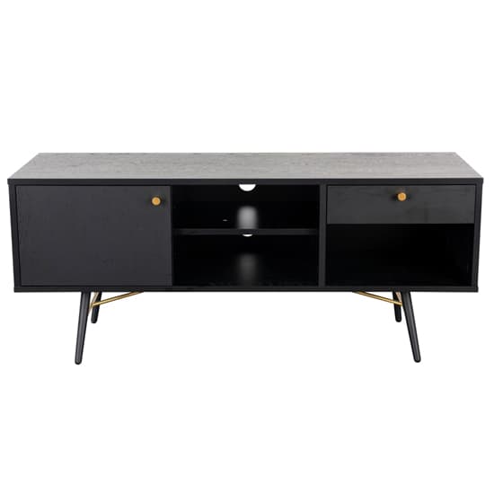 Brogan Small Wooden TV Stand In Black And Copper_3