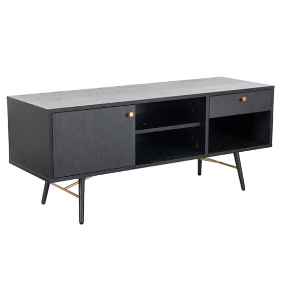 Brogan Small Wooden TV Stand In Black And Copper_1