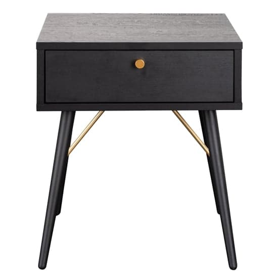 Brogan Wooden Bedside Table With 1 Drawer In Black And Copper_2