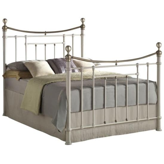 Bronte Steel King Size Bed In Cream_2