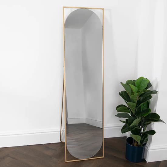Bronx Floor Standing Mirror With Gold Metal Frame_2