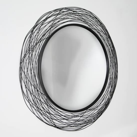 Bronx Round Nest Effect Wall Mirror With Black Metal Frame Furniture