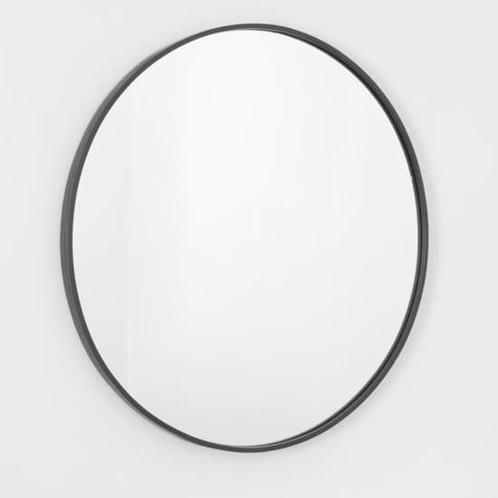 Bronx Round Wall Mirror With Grey Metal Frame Furniture in Fashion