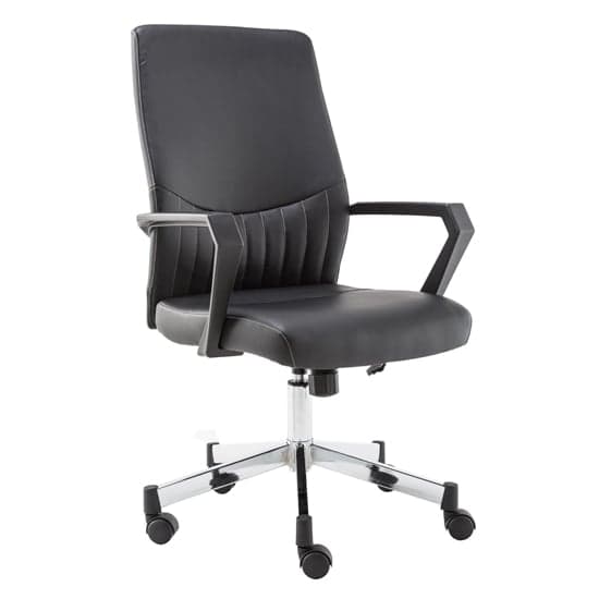 Brook Faux Leather Home And Office Chair In Black_1