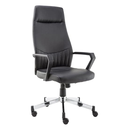 Brook High Back Faux Leather Home And Office Chair In Black_1