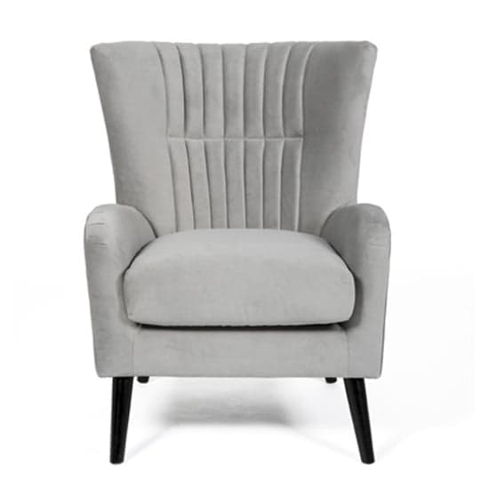 Brookis Velvet Upholstered Lounge Chair In Grey_2