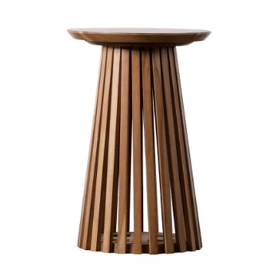 Brookline Round Wooden Side Table In Natural_2