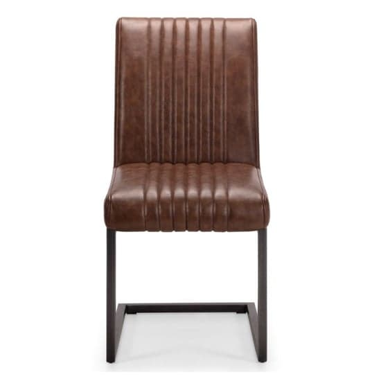 Barras Antique Brown Leather Dining Chair In Pair_2