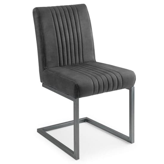 Barras Charcoal Grey Faux Leather Dining Chairs In Pair_2