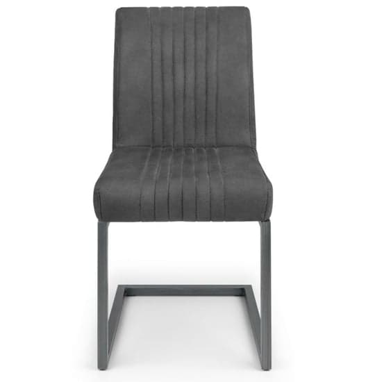 Barras Faux Leather Dining Chair In Charcoal Grey_2